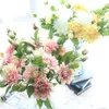 Kwiaty dekoracyjne 6 bukiety jedwabny bukiet ślubny dahlias na imprezę domową DIY Artififilele pour le mariage pompon flower