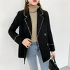 Kadın Suits 2022 Pist Sonbahar Kış Tatlı Kadın Fransız Tarzı Yün Tüvit Marka Ceket Kadın Lüks Püskül İnce Dış Giyim Blazer
