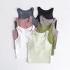 Ebb Yoga Bra Womens Tank Top Slim Lu Seeveless 요가 의상 셔츠 브러시 여성 운동 스포츠 패딩 브라