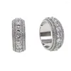 Anéis de casamento Bling Tamanho grande 7-10 anel de noivado para homens menino Sparking Iced Out Hip Hop Cz Eternity Band Rock Drop