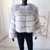Women's Fur Faux Real Coat Women Winter Fashion Fluffy Natural 60cm Long Sleeve Luxury Warm Jacket Wholesale Seller 221124