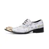 Zapatos de cuero genuino con estampado Oxford para hombre de negocios, zapatos de vestir informales para boda, Derby puntiagudo con cordones