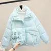 Trenchs de femmes Manteaux Femmes Turn-Down Col Coton Casual Streetwear Kawaii Style Candy Couleur avec poupée Mignon Jeune Mode 2022