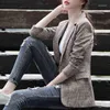 Trajes de mujer Blazers chaquetas 2022 elegante Casual pata de gallo estampado a cuadros manga larga Slim Fit señoras traje abrigo mujer grande de talla grande