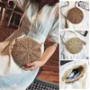 Borse da sera 2022 Est Women Cross Body Bag Round Circular Shape Nappa Zipper Handmade Rattan Wicker Paglia tessuta Beach Holiday