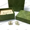 Klassische Doppelbuchstabe Ohrringe Ohrstecker Charm Retro Designer Ohrringe Frauen Eardrops Schmuck Geschenk mit Box für Party Jahrestag