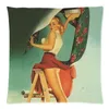 Cuscino 2022 Federa personalizzata Pin Up Girl Stampa Custodie Poliestere Divano Copriauto Decorazioni per la casa 45x45cm