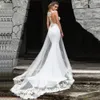 Robe De mariée sirène, Image réelle, Sexy, transparente, dos, sans manches, avec des Appliques en dentelle, robes De mariée, 2022