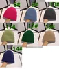 5pcs primavera mulher letra malha chap￩u homem outono inverno chap￩u de malha dupla com bainha gilrs gaiolas de moda skullies Chapeu taps algod￣o gorros l￣ l￣ quente capa de casal de casal