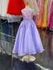 Sky-Blue Girls Pageant Dress 2023 Long A Line Sequin Organza Kids Birthday Formal Party Gown Infant Toddler Teens Preteen Baby Tiny Young Junior Miss Children Lilac