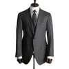 Costumes masculins pour hommes laine Slim Fit 2 pièces Gray Business Costume Single Poit