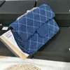 Women's Luxury Designer Shoulder Bags 2023 New Small Fragrant Denim Shoulder Bag Square Diamond Pattern Fashion Cross Body Bag Factory Direct Sales