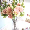 Fleurs décoratives 6 Bouquets Soie Dahlias Bouquet De Mariage Pour La Fête À La Maison DIY Artificielles Pour Le Mariage Pompon Fleur Fournitures