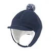 Bérets Hat Hat Kids Earflap beanie boy toison fille pompom chaude