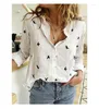 Женские футболки с длинным рукавом белая рубашка узкие пуговицы Tee Lose Cotton Lien Women Top для летнего женского офиса носить женщины кнопку лацката