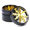 Metal Tobacco Smoking Accessories Herb Grinder 63mm Aluminium Alloy With Clear Window Lighting Crusher Abrader Grinders With 5 Colors