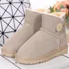 Australian Classic Buttons Warm Boots Adult children Mini Half Snow Boot USA GS 585401 Winter Full fur Fluffy furry Satin Ankle Bootss Booties slippers