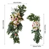 Fiori decorativi Simulazione artificiale Swag Pendenti Ornamenti Decorazioni Retro Filo di ferro in due pezzi Forniture nuziali Ghirlanda di stoffa di seta