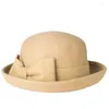 Hats LUCKYLIANJI Spring Autumn Winter Warm Cute Girls BowKnot Woolen Caps Kids Vintage Trendy Chic Various Flanging Casual Bowler Hat