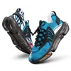 Custom Mens Basketball Sports Chaussures d￩contract￩es ￩lastiques confortables courir la mouche l￩g￨re et chaussures respirantes blanches E16 TRACLER
