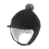 Bérets Hat Hat Kids Earflap beanie boy toison fille pompom chaude