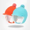 Bérets Hat Hat Kids Earflap beanie boy toison fille pompom chaude