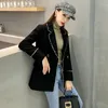 Costumes pour femmes 2022 piste automne hiver doux femme Style français laine Tweed marque veste femmes luxe gland mince survêtement Blazer