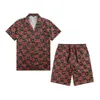 Требовые костюмы Мужские рубашки набор с коротким рукавом гавайской рубашки и шорты летний повседневный цветочный пляж два куска 2023 модные мужчины наборы s to m-xxxl