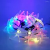 Струны Szyoumy Solar Powered Sturnoor String Lights 20 30 светодиодов Dragonfly Starry Lighting Рождественские украшения для домашнего сада свет