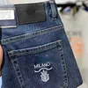 Jeans masculinos de alta versão calças de grife pd logotipo clássico bordado calças masculinas casuais soltas Jeans tamanho puls