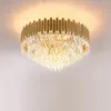 Tavan Işıkları LED Postmodern Kristal Altın Paslanmaz Çelik Light.Yosing Lamparas De Techo Fuaye için