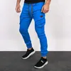 Herenbroek mannen lente zomer slanke massief kleur zak stiksel heren vat-up mid-taist potlood broek werkkleding werkkleding