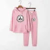 Mens Hoodies Sweatshirts 2022Autumn Casual Jott Tryckt långärmad träning Fashion Solid Color Pullover Hoodie och Sweatpants Suit3Axttar6Licisd