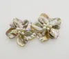 Dangle Earrings One Pair Freshwater Pearl And Shell Flower Black /white/blue/green/brown/purple 40-50mm Wholesale Beads Nature FPPJ