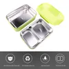 Dinnerware Sets 304 Stainless Steel Stackable Compartment Lunch/Snack Box 2-Tier Bento/ Container For Adults Or Kids