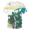 Erkek Tişörtler Erkekler Tişört Yaz 2022 3D Çin fırça boyama baskısı havalı komik tepeler gömlek o boyun kısa kol moda erkek xxs-7xl