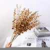Dekoratif Çiçekler 1 PCS Simülasyon Çiçek Plastik Sprey Altın Okaliptüs Yaprağı Evde Oturma Odası Dekor Düğün Sahne Düzen Durumu