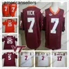 Virginia Tech Hokies personnalisé # 7 Michael Vick 5 Tyrod Taylor 17 Kam Chancellor 25 Frank Beamer 78 Bruce Smith Maillot rouge retraité