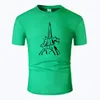 Azk0 camisetas masculinas camisetas românticas torre eiffel linha arte o pescoço camisa de algodão homens e mulheres unisex verão manga curta projetado