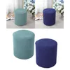 Stol t￤cker 2x runda ottoman slipcover fotpallskyddspallstr￤cka med elastisk botten texturerat kontrollerat tyg