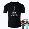 T-shirt da uomo T-shirt da uomo Romantica Torre Eiffel Linea Art o Collo Camicia in cotone Uomo e donna Unisex Estate Manica corta Progettato