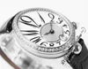 Reine de Neapol 8918BB A537 Automatyczne panie Watch Twf Diamonds Bezel Mop Srebrna teksturowana tarcza Czarna tkanina skórzana super edycja zegarki damskie Pureteme A1