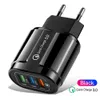 Chargeur mural USB QC 3.0 Charge rapide 3 ports US EU Plug 3.1A chargeur de charge rapide adaptateur secteur pour Iphone Samsung xiaomi Nokia