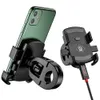 Supporto per telefono cellulare per auto con supporto per caricatore USB per supporto per smartphone girevole da 3,5-6,5 pollici Specchio per manubrio per bicicletta da moto