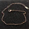 Bracelets de cheville mode acier inoxydable amour petite perle cheville Bracelet couleur or Rose pied chaîne femme fille dame cadeau