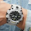 Wristwatches ADDIES Watch Fashion Transparent White Watches Men Dual Dispaly Led Digital Quartz Sports Reloj Hombre