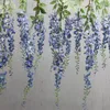 Dekorativa blommor 1 bukett 168 cm wisteria artificiell vinstock garland bröllop båg dekoration falska växter foliage rotting släp faux blomma