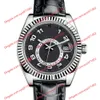 AAA Highquality Men's Watch 2813 Automatisch mechanisch horloge 326139 42 mm zwarte wijzerplaat roestvrijstalen saffierglas lederen band polshorloge 326935 horloges horloges