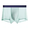 Underpants Men See Through Sleep Bottoms Boy Sissy Boxer Briefs Soft Shorts Underwear Mesh Bulge Bikini U Convex Pouch Panties