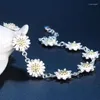 Bangle 2022 Jewelry Korean Flower Fashion Chrysanthemum Yellow Bracelet Silver/